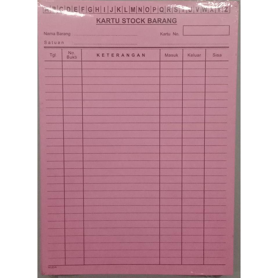 Kartu Stok Stock Barang 1/2 Folio