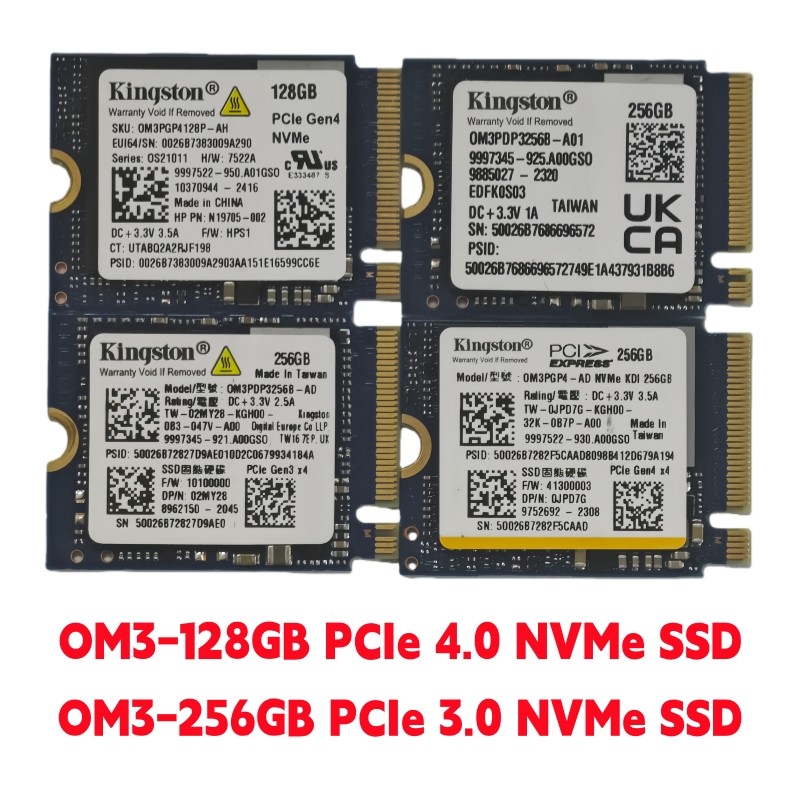 Kingston OM3 128GB PCIe 4.0 & OM3 256GB PCIe 3.0 Gaming M.2 2230 NVMe Internal SSD - Stream Deck,