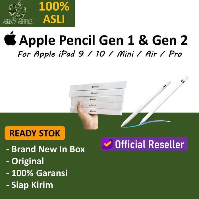 Resmi Apple Pencil 1 & 2 For Ipad 9 10/Pro M1 M2/Air 4 5/Mini 6 Ibox