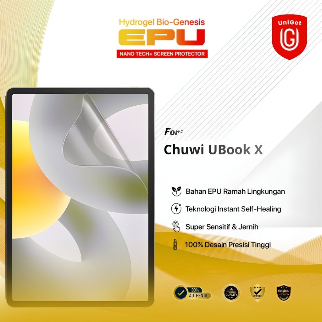 UniGet BIO-HYDRO EPU Hydrogel Display Protector for Chuwi UBook X Terbaik Anti Scratch Crystal Clear