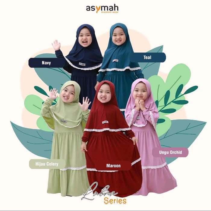 GAMIS CANTIK DAILY ANAK LUBNA SERIES BY ASYMAH - GAMIS ANAK SET JILBAB ORIGINAL