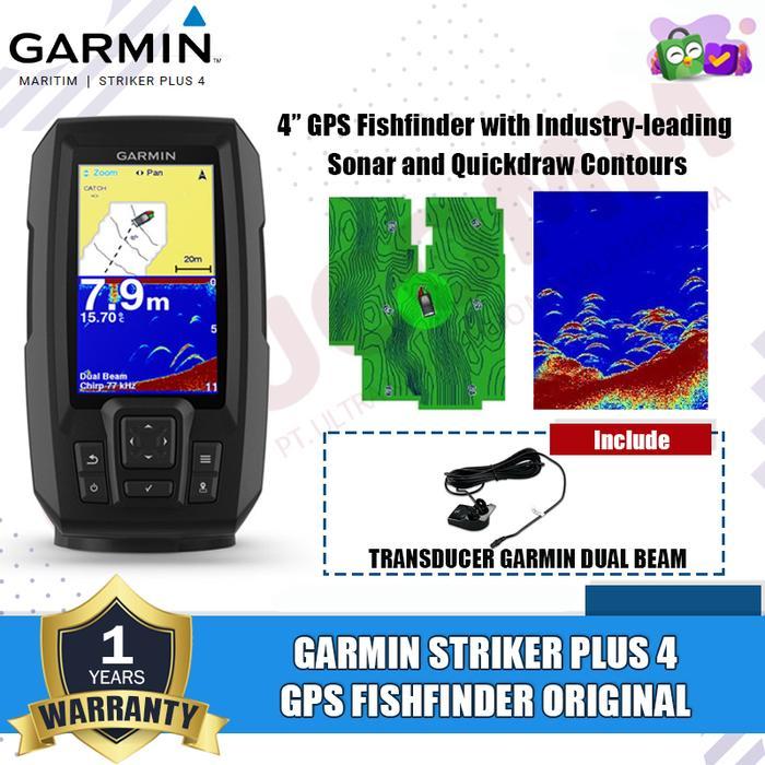 Garmin Striker Plus 4 With Transducer 4pin Dual Beam Garmin Striker Plus 4 Gps Dengan Sonar Ikan