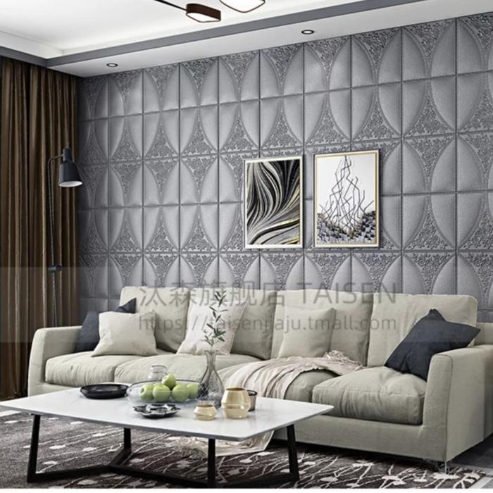 "New" wallpaper foam stiker wall sticker panel 3D 70x70 cm tebal 7,5mm Pvc