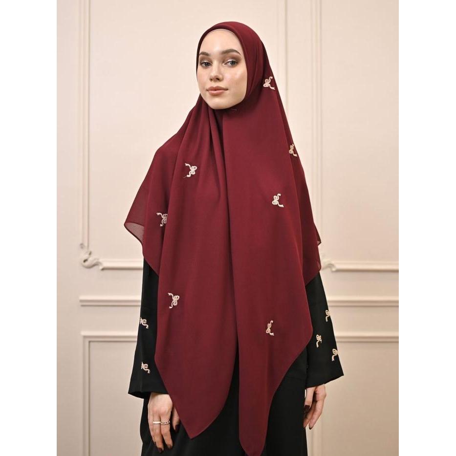 Naia - Attira Syar'I - Scarf Hijab Jilbab Motif Bordir Kerudung Syar'I Wanita