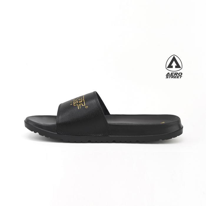 PROMO Aerostreet 39-44 Electra Hitam Hitam - Sandal Sendal Selop Slip On Casual Pria Wanita Aero