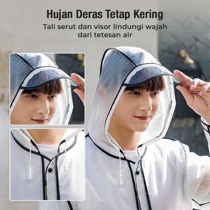 AFFSELV Jas Hujan Ponco Lengan Celana Jumbo Celana Panjang dengan Desain Ponco untuk Perlindungan