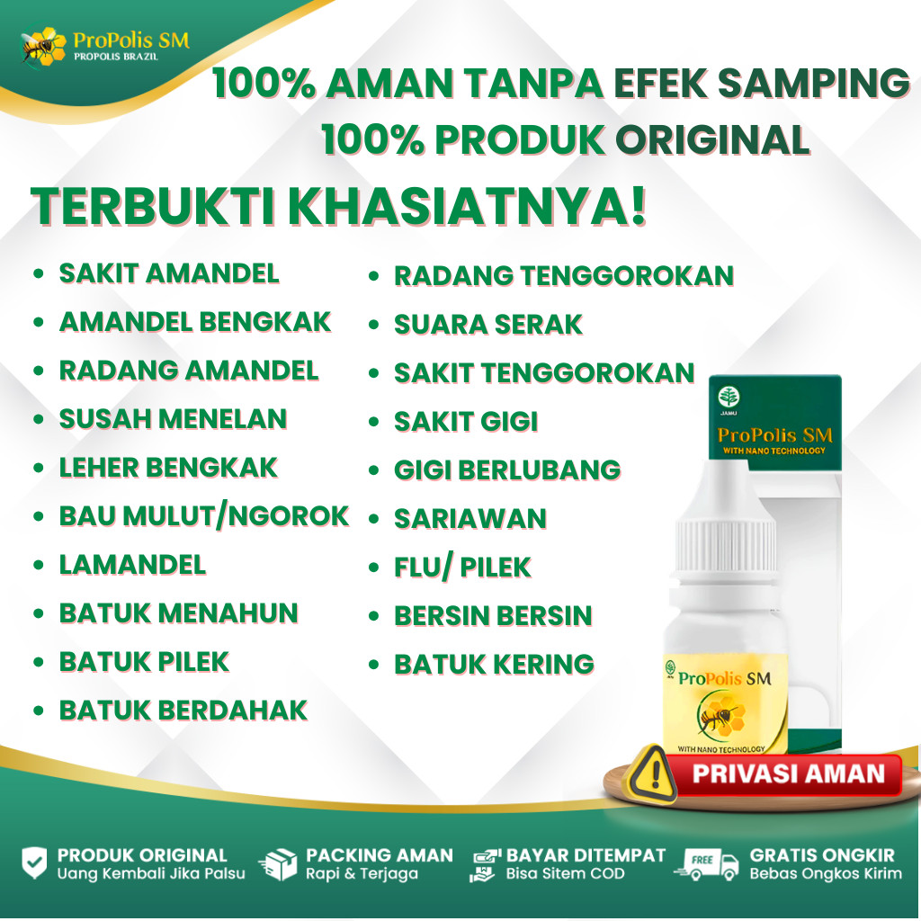 Obat Sariawan Parah Bau Mulut Radang Tenggorokan Propolis SM