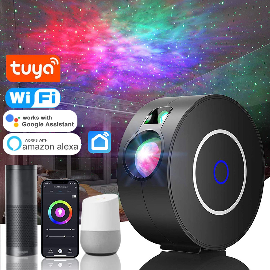 Tuya WiFi Smart Aurora Galaxy Star Projector Night Light Alexa Voice Control APP Control Star