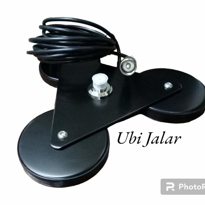 BREKET SEGITIGA MAGNET BRACKET ANTENA MOBIL INCLUDE KABEL 4M
