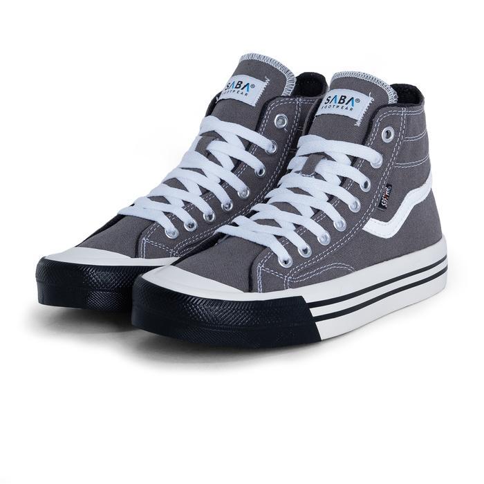 Aerostreet - Veloz High Pro Grey White - Sepatu Sneakers Sepatu Kasual Pria Sepatu Kasual Wanita