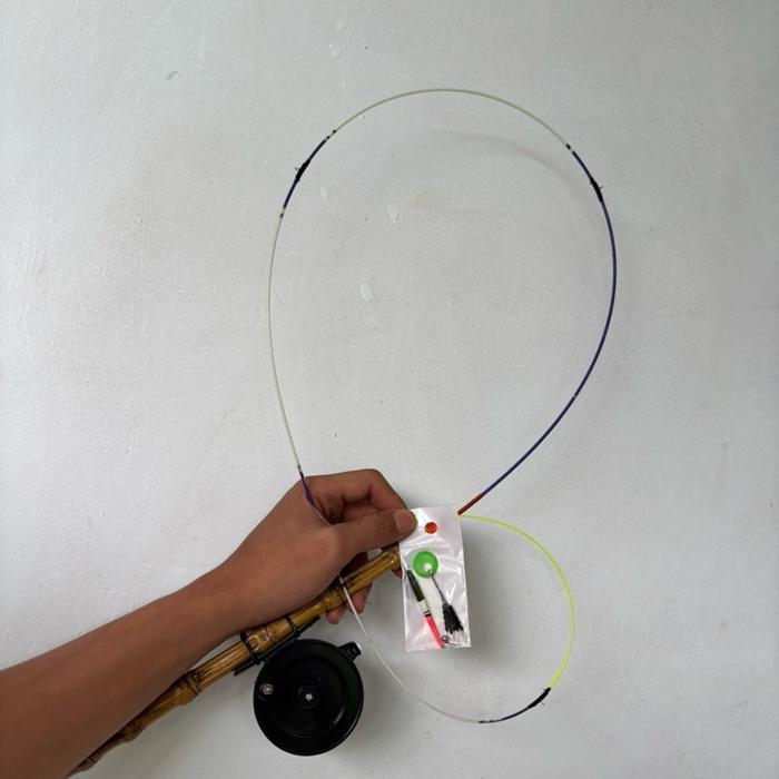 Satu set joran telkom fiber optik gagang bambu cendani super lentur 100cm/110cm/130cm
