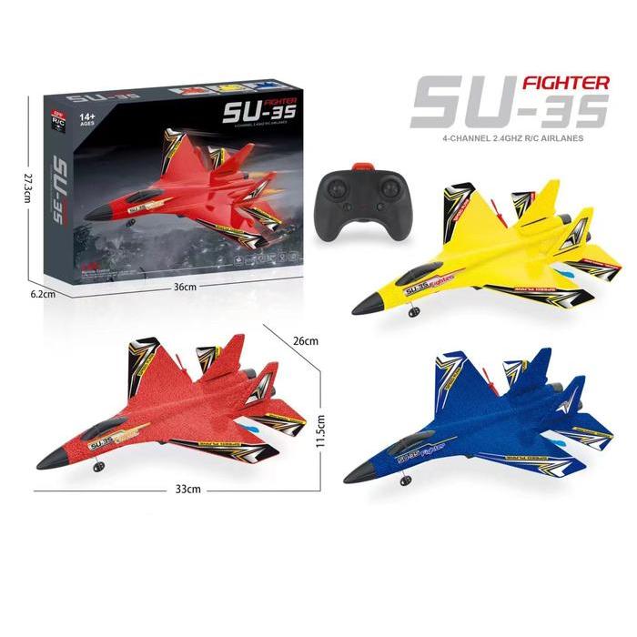 MAINAN PESAWAT TERBANG REMOTE CONTROL(DUA BATERAI)RC PESAWAT LED PESAWAT GLIDER AIRPLANE FOAM SU35
