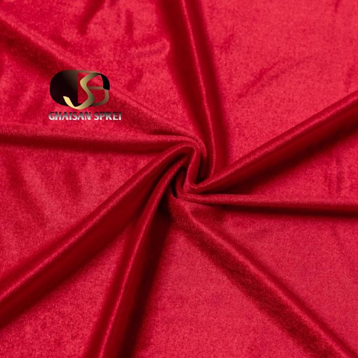 kain bahan suede velvet premium warna merah