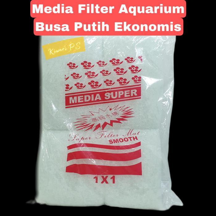 MEDIA SUPER Besar Kapas / Busa Putih Filter Aquarium Kolam Ikan