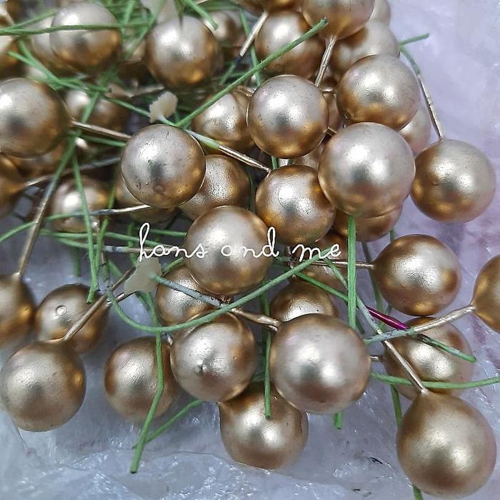 Hiasan Putik Bunga 12mm - Emas