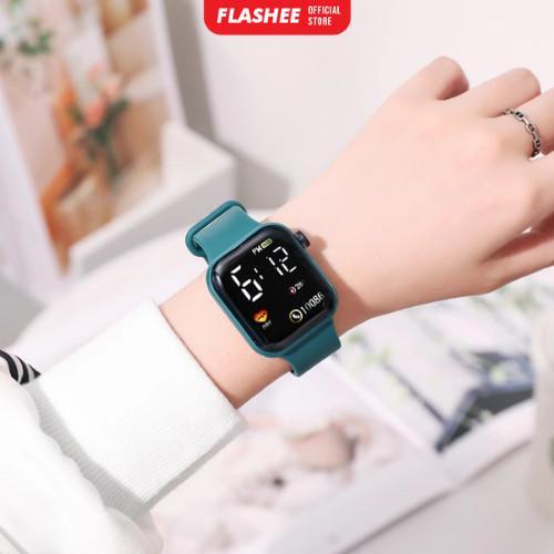 Terbaru Jam Tangan Led Wanita Jam Tangan Digital Rubber Pria Jam Tangan Kotak Unisex