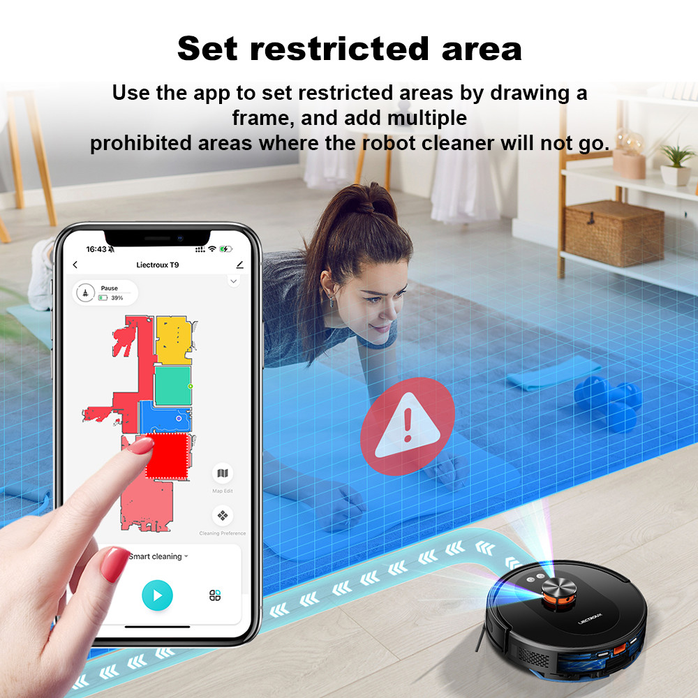 2026Upgrade LDS Robot Vacuum Cleaner & Mop Liectroux T9,Wet Dry Cleaning,Multi-floor