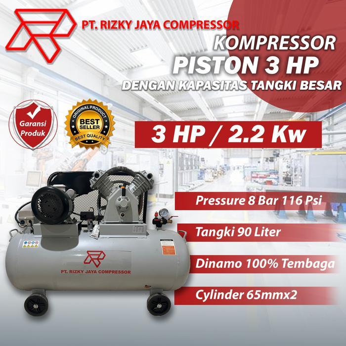 Kompresor Angin 3 HP Compressor udara 2.2 Kw kompresor Piston - Lengkap