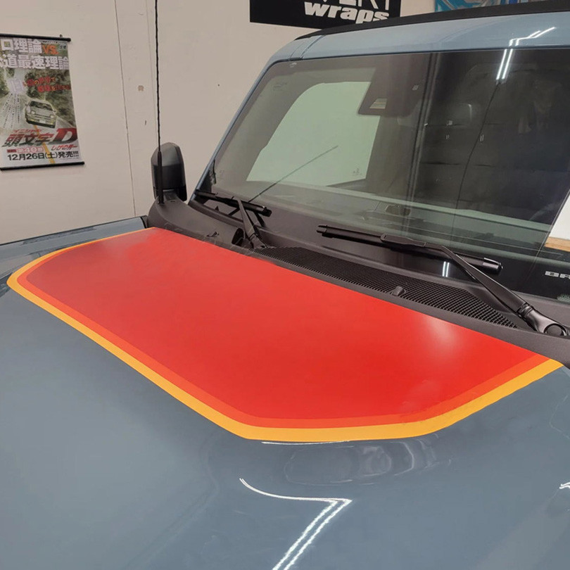 Retro Matt Hood Sticker Topo Map Compass Graphics Off Road Mountain Wrap Blackout Overlay Decal for