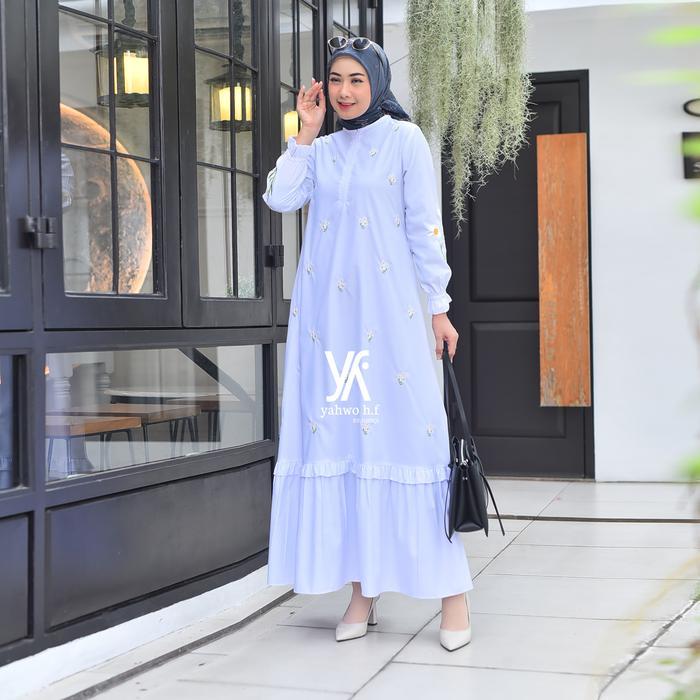 zeni Yahwo hijab by shidqi-Gamis Lebaran Terbaru Terlaris-Gamis Bordir-Bahan Toyobo-Busui-Gamis