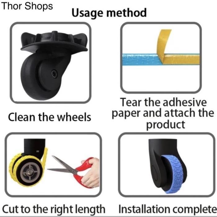 Karet Pelindung Roda Koper Single Double Wheel Protector Cover