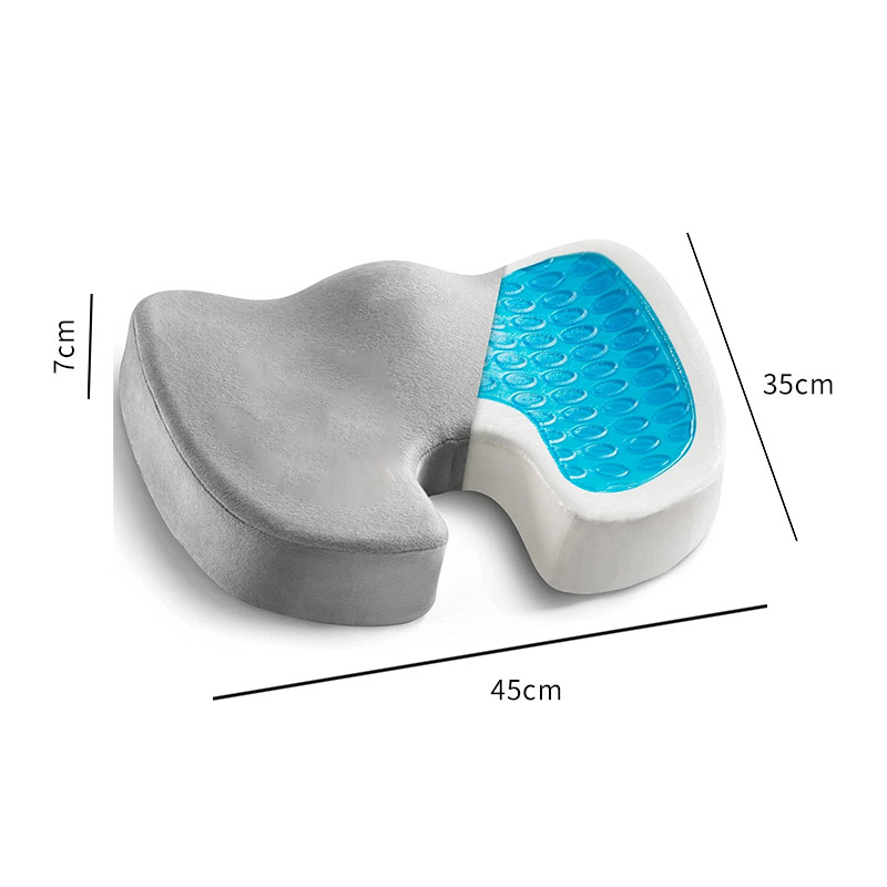 Gel Cushion Non-slip Gel and Memory Foam Coccyx Cushion Office Chair Cushion Car Cushion Sedentary