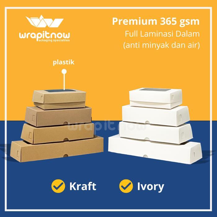 JTTOP" (10 PCS)DUS BROWNIES S KRAFT LAMINASI 15X10X5// DUS ROTI/ DUS SNACK