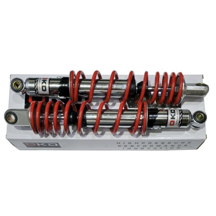 Shock Belakang 340 Mm Okd Chrome Merah
