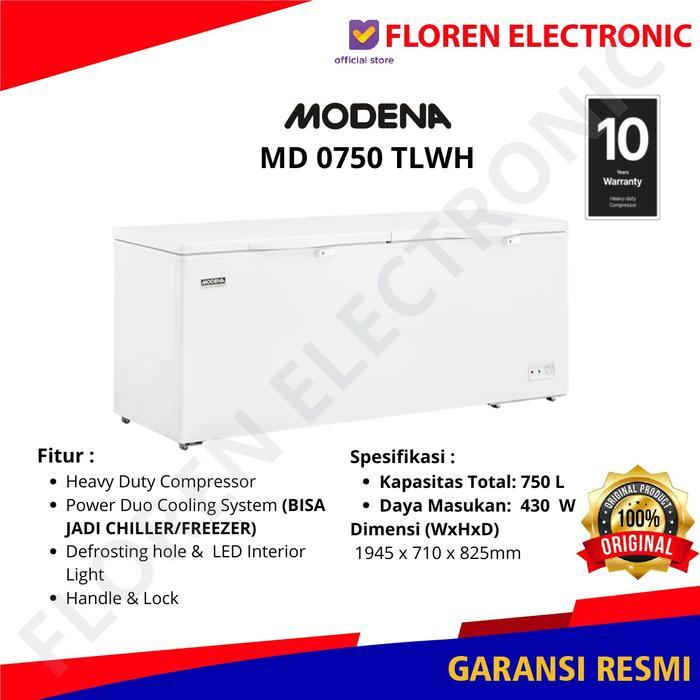Modena Freezer  MD 0750 TLWH 750 Liter 2 Pintu MURAH GARANSI RESMI