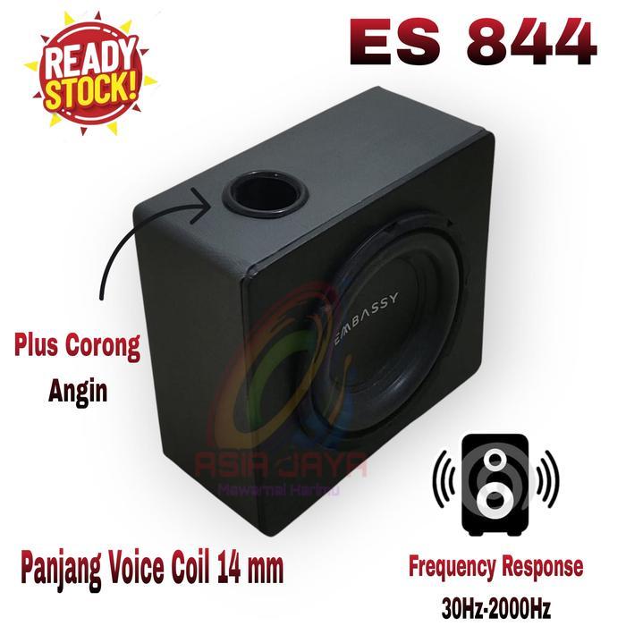 PAKET COMBO SUBWOOFER KOLONG PASIF SPEAKER EMBASSY ES 844 8 INCH