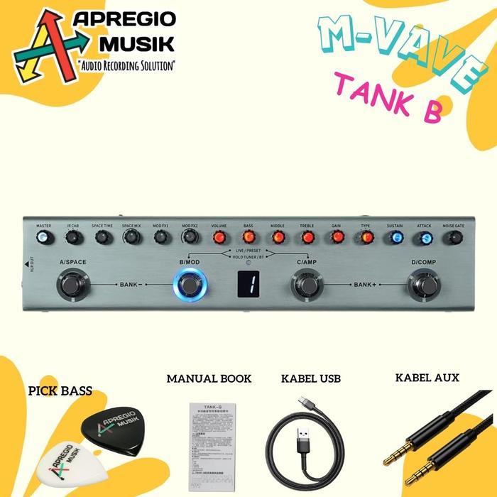 M-VAVE MVAVE TANK-B TANK B Efek Bass Multi Effects strips Soundcard Interface Pedal