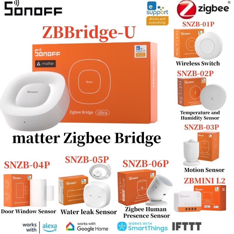 SONOFF ZIGBEE BRIDGE ULTRA MATTER SONOFF ZBBRIDGE-U SNZB-06P SNZB-03P SNZB-04P ZBMIMI L2 SONOFF