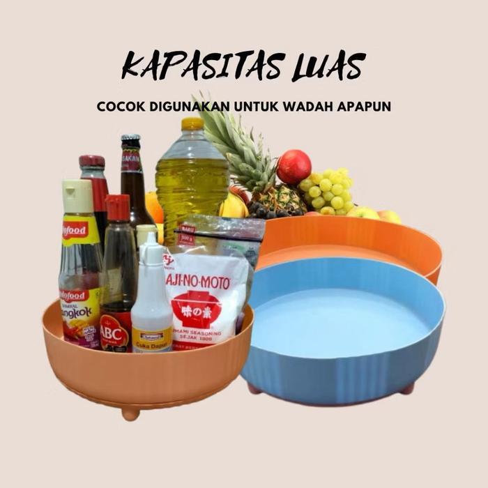 Rak Penyimpanan Putar 360 Serbaguna/Wadah Botol Air Mineral / Wadah Buah/Rak Bumbu Dapur/ Wadah