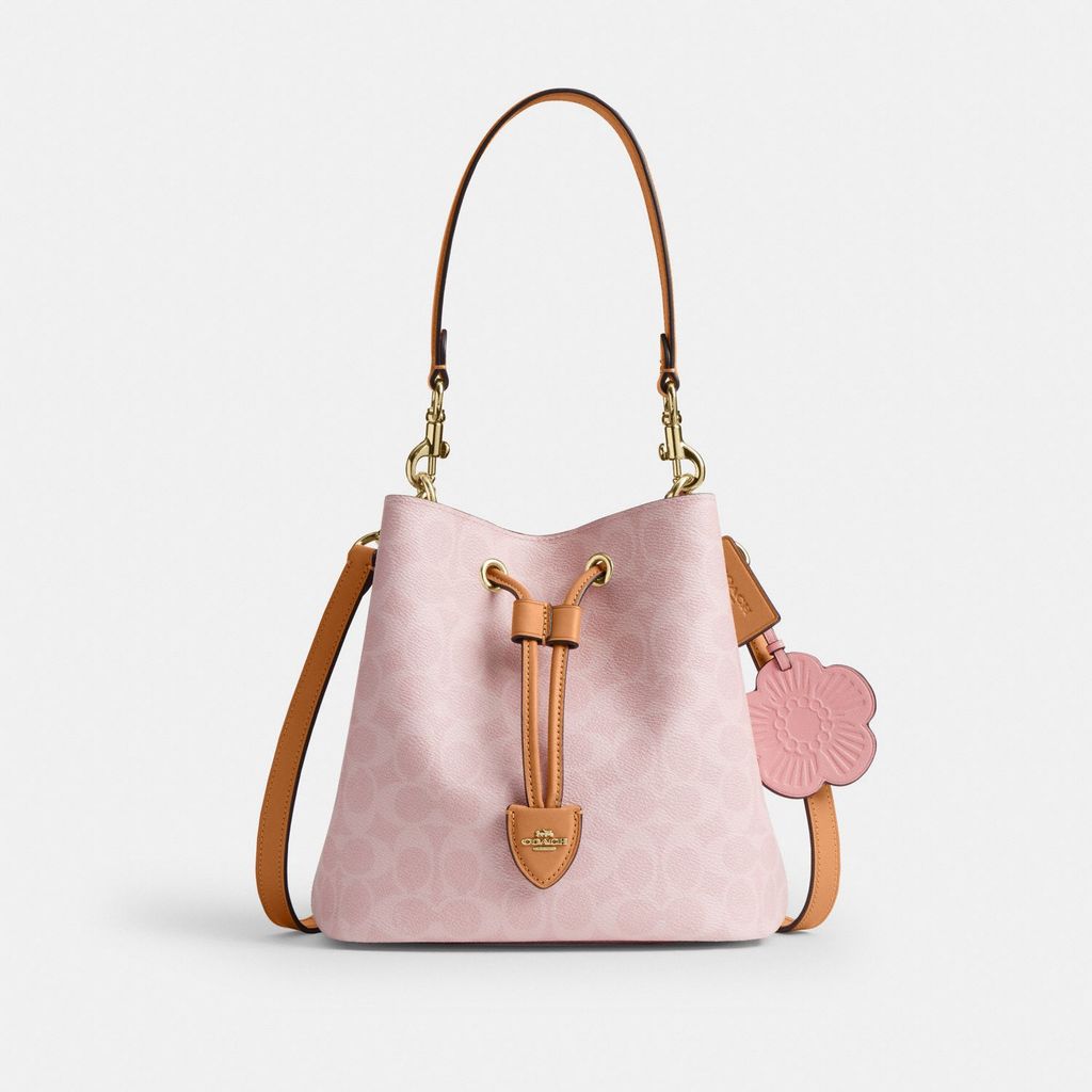 Coach Rowan Bucket Bag In Signature Canvas With Charms - Tas Selempang Wanita