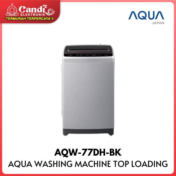 AQUA Mesin Cuci Top Loading 7 Kg AQW-77DH-BK  AQW77DHBK AQW 77DH BK - BLACK