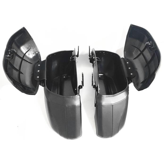 Sidebag Kulit Hard Pannier Box Tas Samping Motor Side Bag Harley Besar - Sepasang