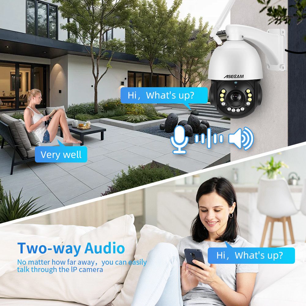 8MP 4K PTZ IP Camera Wifi 30X Optical Zoom CCTV Outdoor AI Human Vehicle Tracking Audio Onvif POE