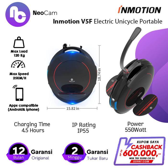 Inmotion V5F Electric Unicycle Sepeda Roda Listrik Portable Roda Satu