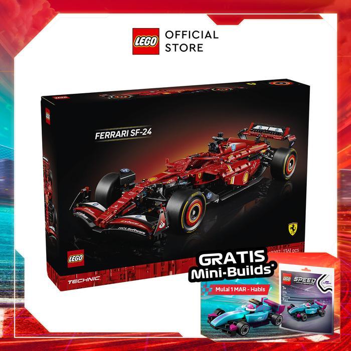 LEGO TECHNIC 42207 FERRARI SF-24 F1 CAR (1,361 PIECES) MAINAN SUSUNAN BALOK (18 TAHUN+)