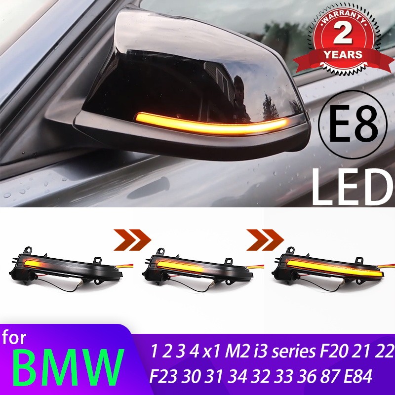 Untuk  1 2 3 4 X1 M Seri F20 F30 F34 F36 E84 F87 I3 Lampu Sinyal Belok LED Hitam Dinamis Lampu Kaca 