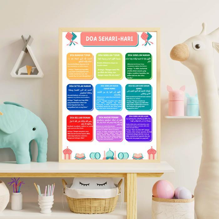 Poster Belajar Anak Edisi Doa Doa Harian. Poster Edukasi anak untuk usai 3,4,5 tahun Stationery
