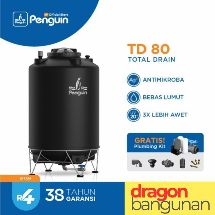 Tangki Air Penguin TD 80 / Toren Air Penguin 800 Liter Total Drain - Hitam