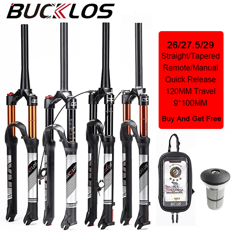 JUAL  BUCKLOS MTB Fork 26 27.5 29 Air Suspension Bicycle Fork Quick Release 9*100mm Mountain Bike Fo