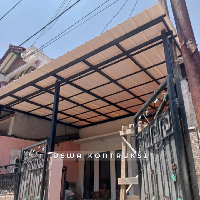 N3W Kanopi minimalis alderon rs rangka cnp baja ringan 0,75mm Baja Besi