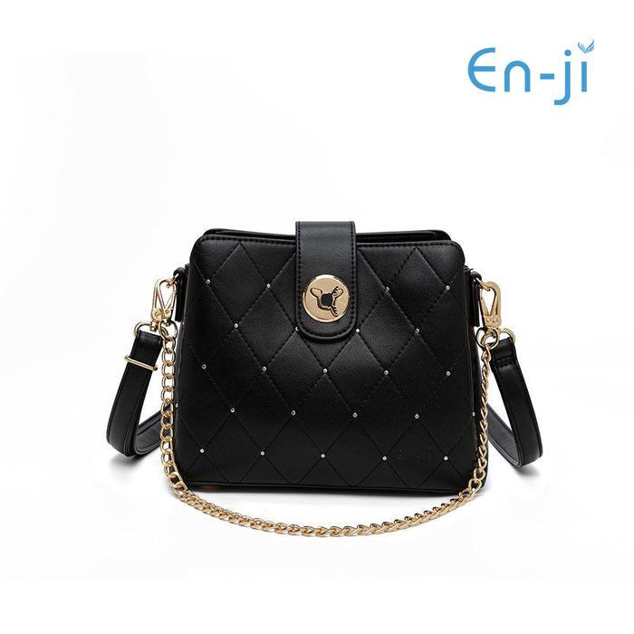 ORIGINAL En-Ji Tas Selempang Wanita Soran Shoulder Bag - Black READY STOCK