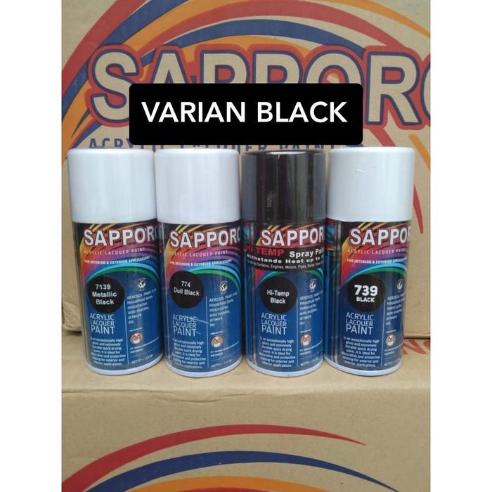 "New" pilok pilox cat semprot Sapporo saporo 150ml varian hitam glossy hitam doff dull black hitam
