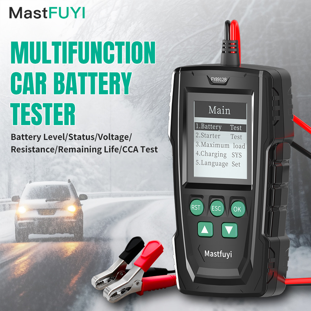 MASTFUYI 12V/24V Car Battery Tester Automotive Diagnostic Analyzer Tool Vehicle Battery Load Tester