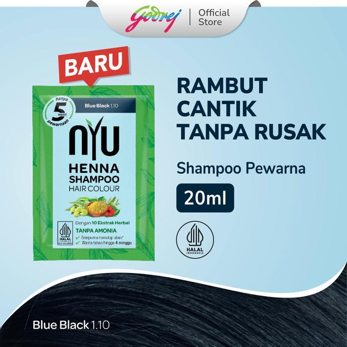 NYU Henna Shampoo Hair Colour Blue Black