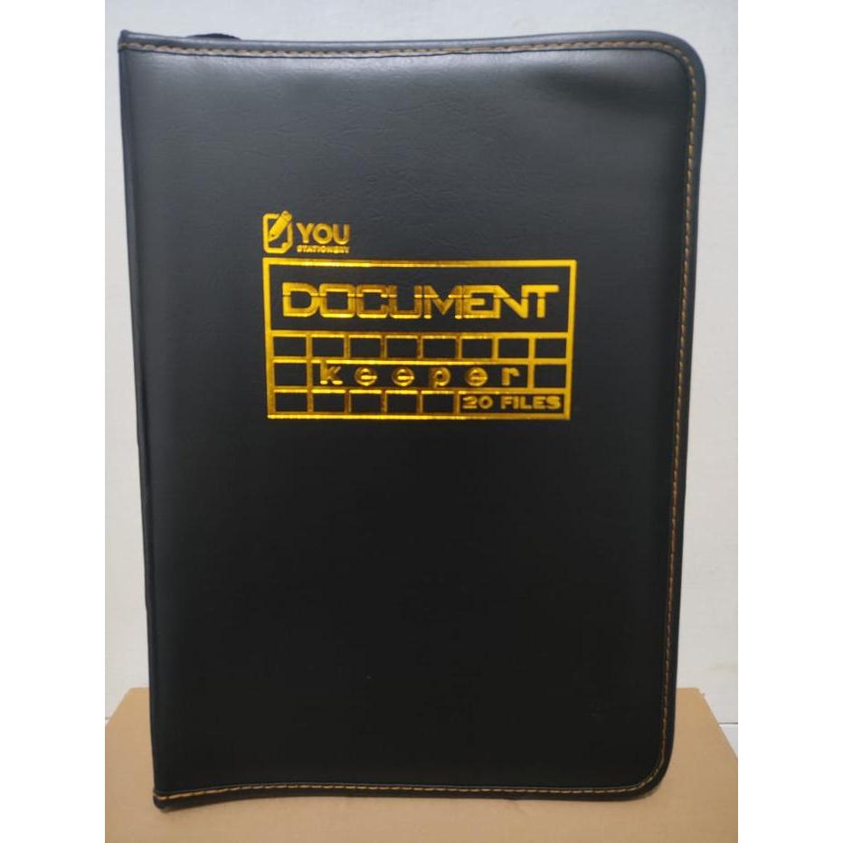 YOU Map Dokumen Keeper Resleting Anti Air Kulit / Map Document Keeper F4 (Folio)