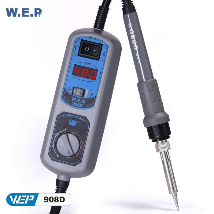 WEP 908D LED Digital Display Stasiun Solder Besi Solder + Dudukan Busa